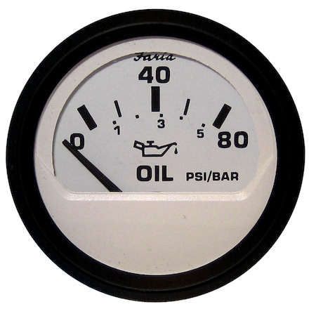 Faria Beede Instruments Euro White 2" Oil Pressure Gauge - 80PSI 12902